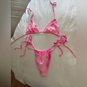 Frankies Bikinis x Sofia Richie Pink Tie Dye Tia Bikini